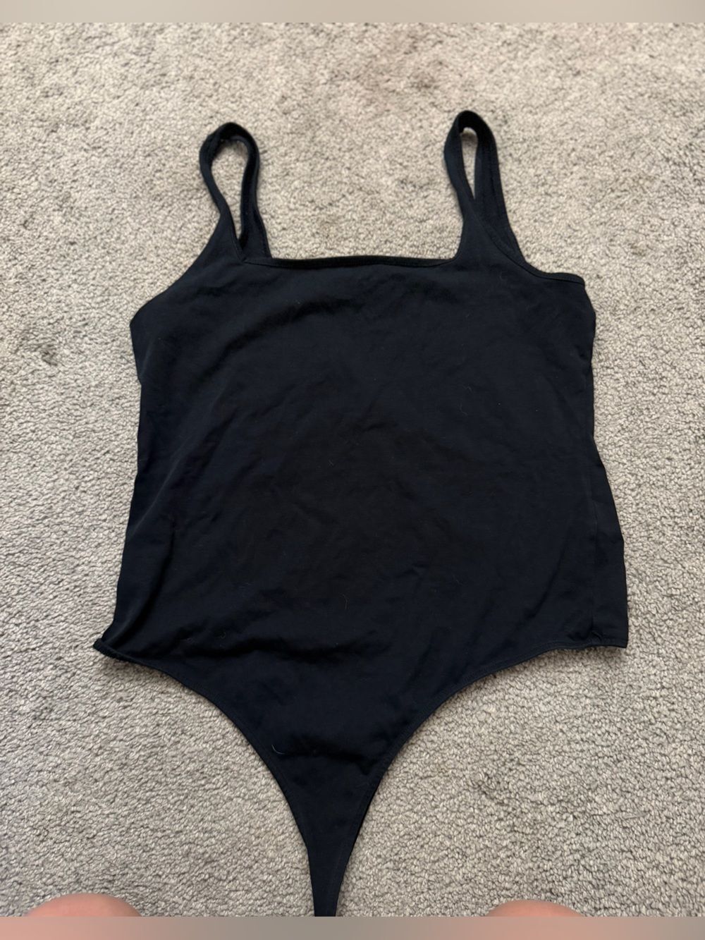 BP Black Square Cut Sleeveless Tank Bodysuit Size L